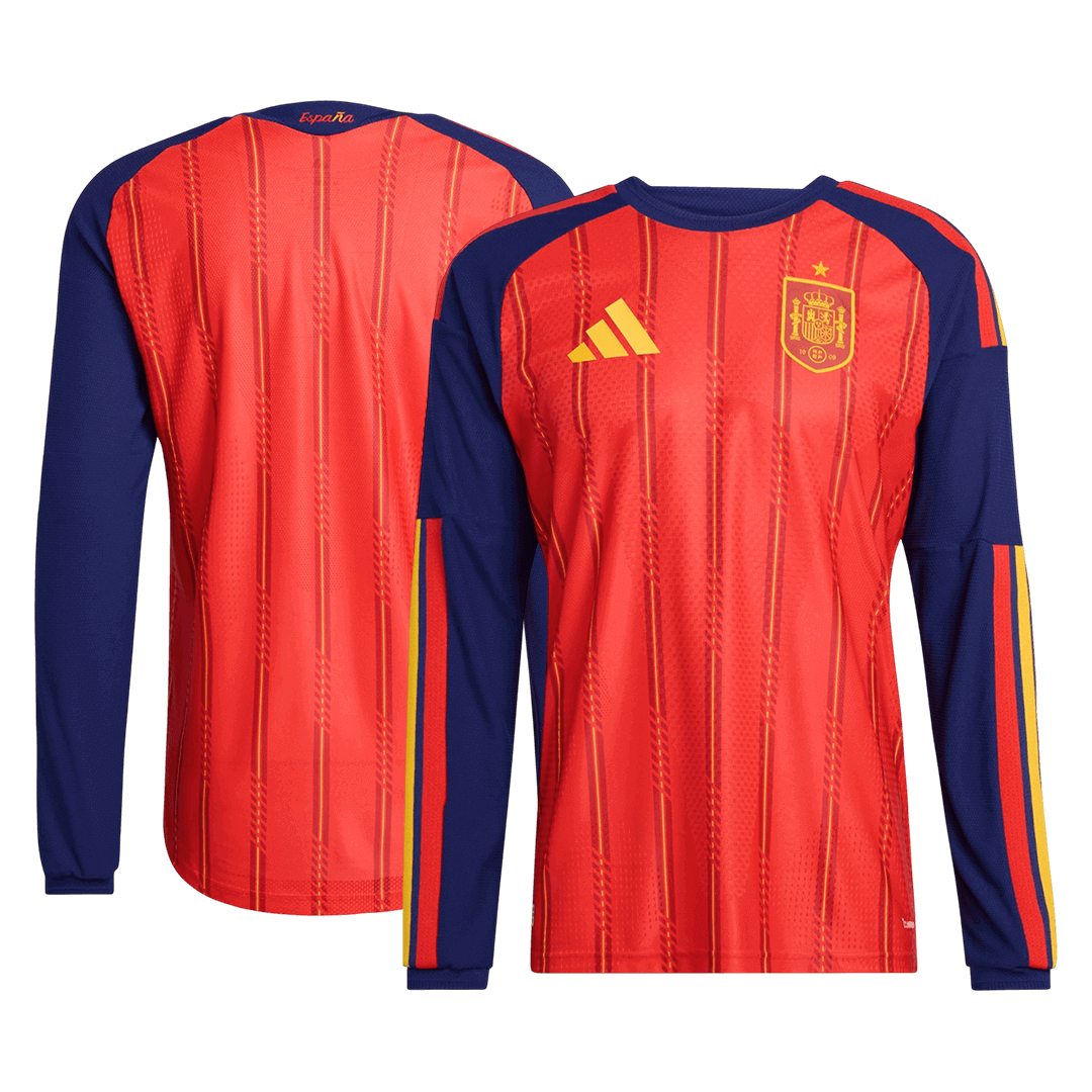 Spain Home Custom Player Version Long Sleeve Soccer Jersey World Cup 2026 - bestsoccerstore
