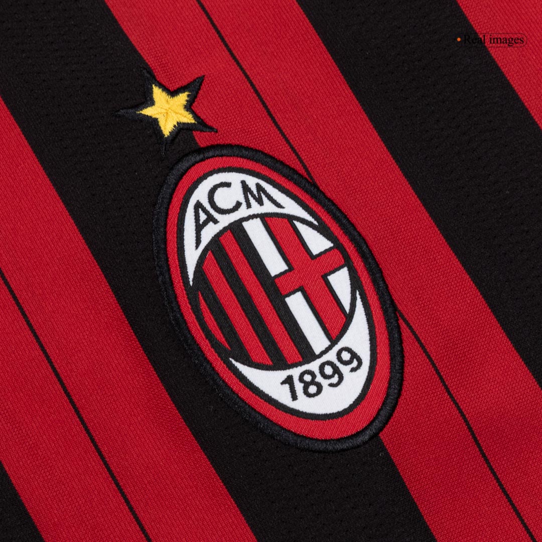 AC Milan Retro Jersey Home Long Sleeve Soccer Shirt 2013/14 - bestsoccerstore