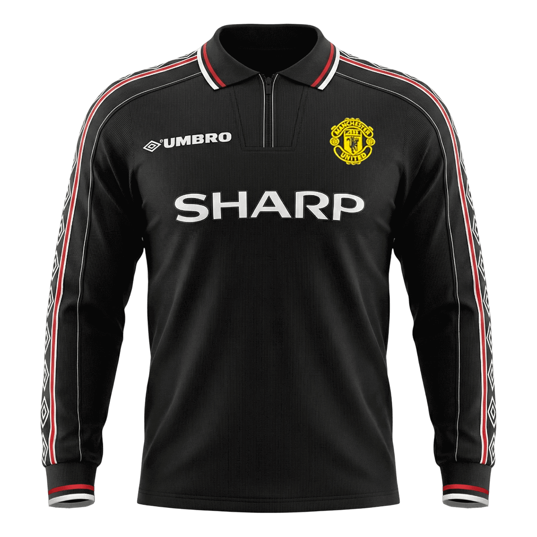 Manchester United Retro Jersey Away Long Sleeve Soccer Shirt 1998 - bestsoccerstore