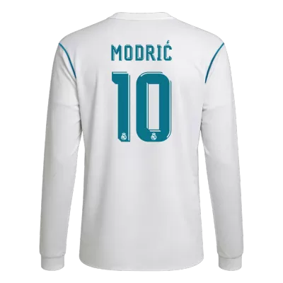 MODRIĆ #10 Real Madrid Retro Jersey Home Long Sleeve Soccer Shirt 2017/18 - bestsoccerstore