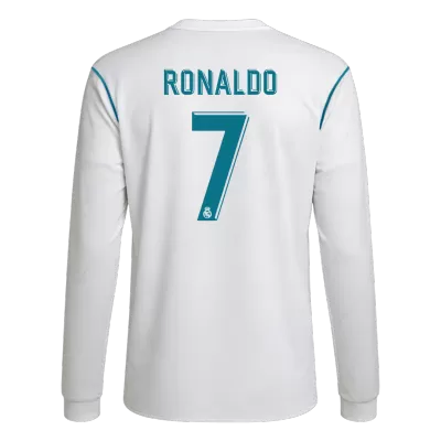 RONALDO #7 Real Madrid Retro Jersey Home Long Sleeve Soccer Shirt 2017/18 - bestsoccerstore