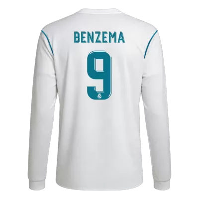 BENZEMA #9 Real Madrid Retro Jersey Home Long Sleeve Soccer Shirt 2017/18 - bestsoccerstore