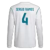SERGIO RAMOS #4 Real Madrid Retro Jersey Home Long Sleeve Soccer Shirt 2017/18 - bestsoccerstore