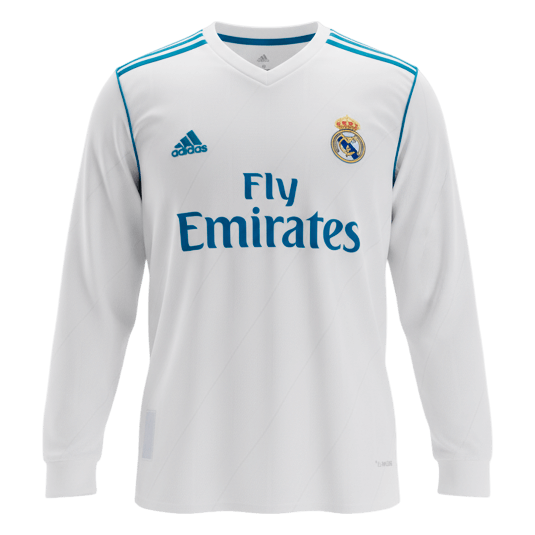 BENZEMA #9 Real Madrid Retro Jersey Home Long Sleeve Soccer Shirt 2017/18