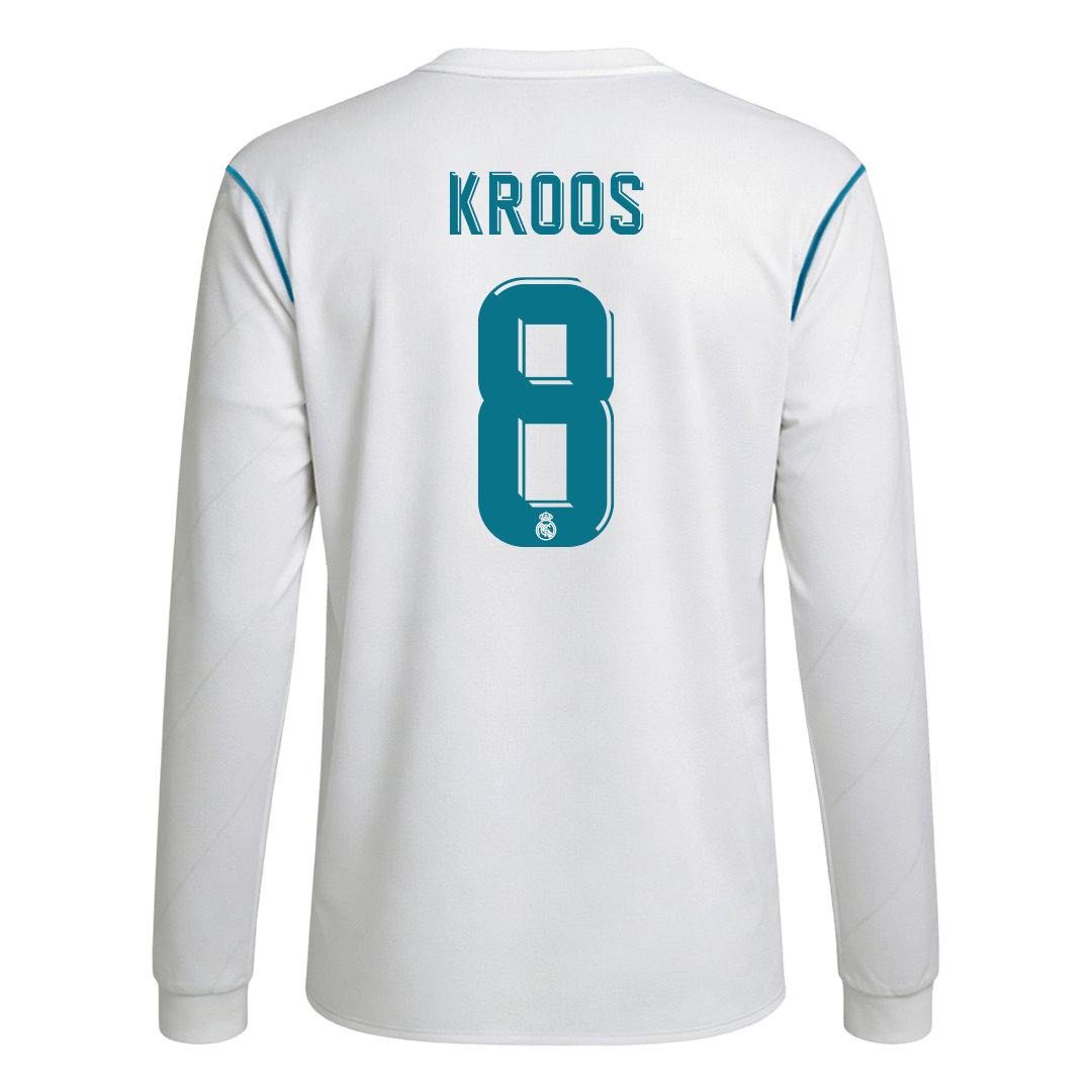 KROOS #8 Real Madrid Retro Jersey Home Long Sleeve Soccer Shirt 2017/18 - bestsoccerstore