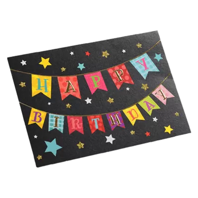 Custom Colorful Flag Birthday Card Black - bestsoccerstore