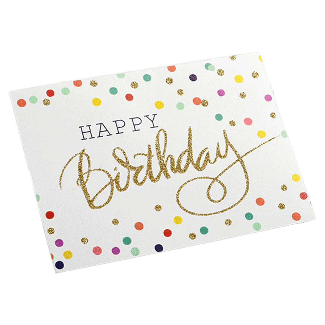 Custom Colored Dots Birthday Card White - bestsoccerstore