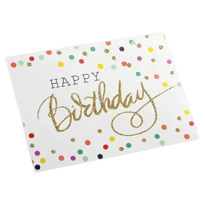 Custom Colored Dots Birthday Card White - bestsoccerstore