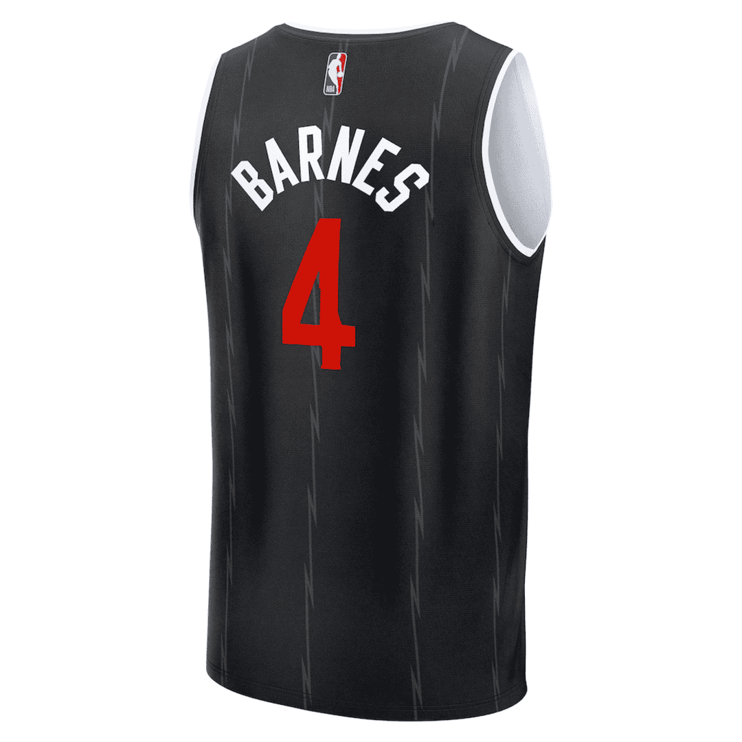 BARNES #4 Toronto Raptors Black Swingman NBA Jersey - City Edition - bestsoccerstore