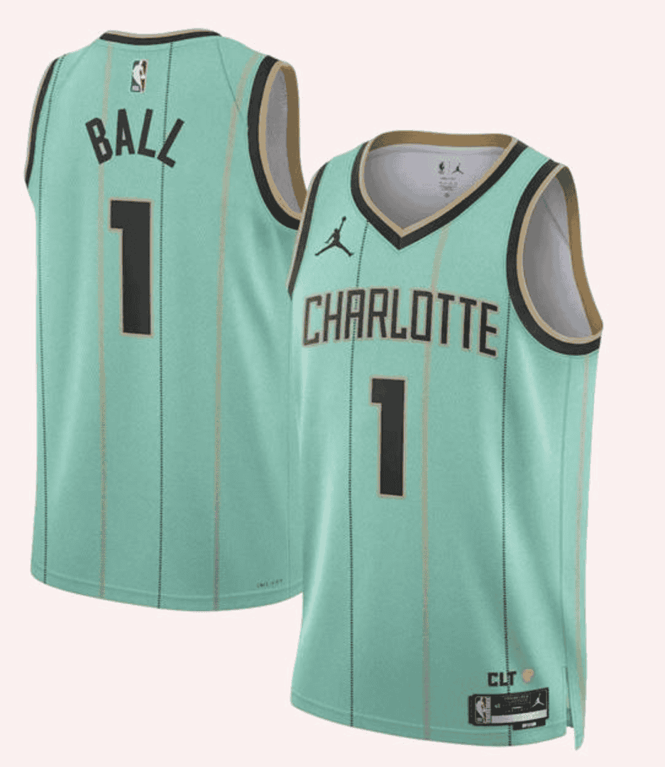 BALL #1 Charlotte Hornets Green Swingman NBA Jersey - City Edition - bestsoccerstore