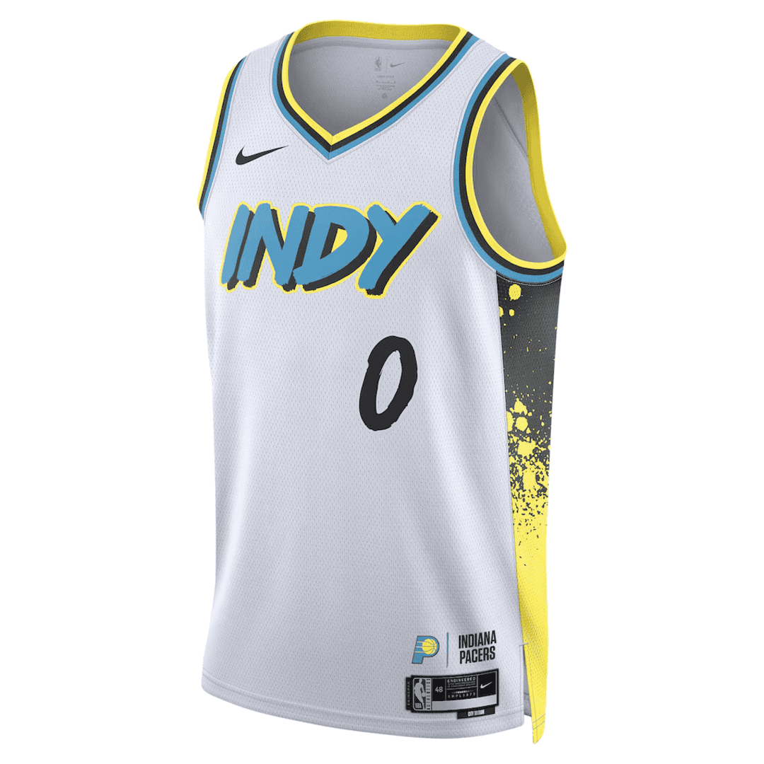 HALIBURTON #0 Indiana Pacers White Swingman NBA Jersey - City Edition - bestsoccerstore