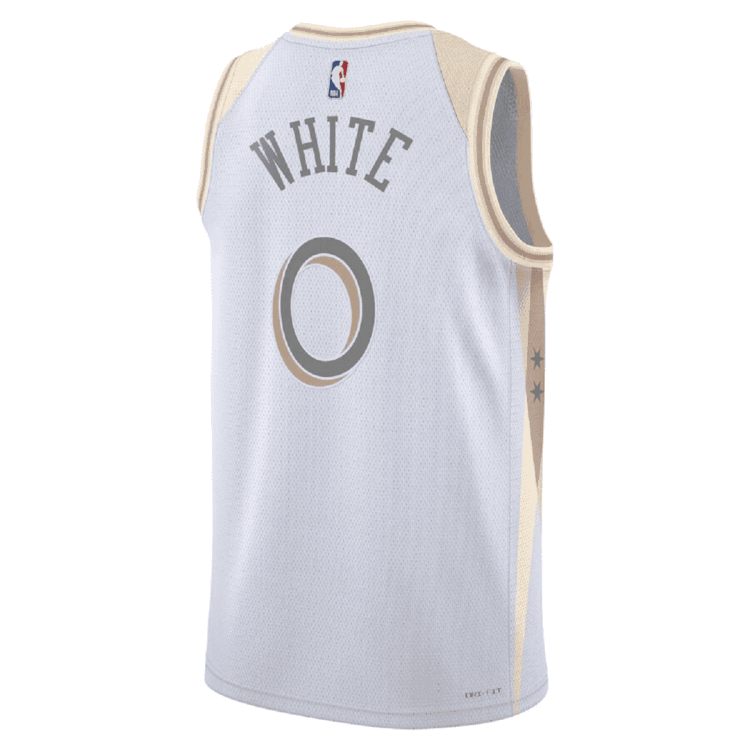 WHITE #0 New York Knicks White Swingman NBA Jersey - City Edition - bestsoccerstore