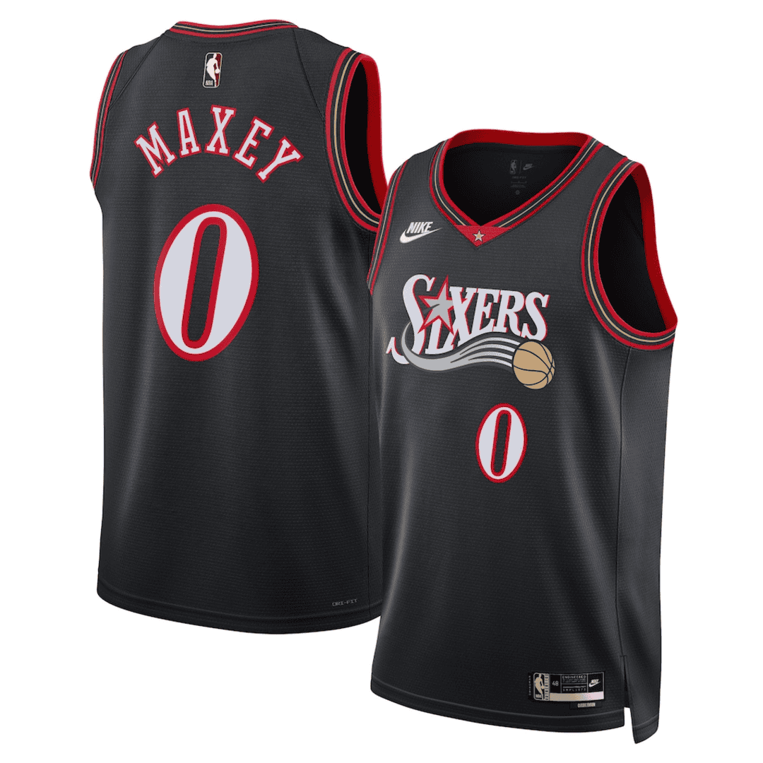 MAXEY #0 Philadelphia 76ers Black Swingman NBA Jersey - Classic Edition - bestsoccerstore