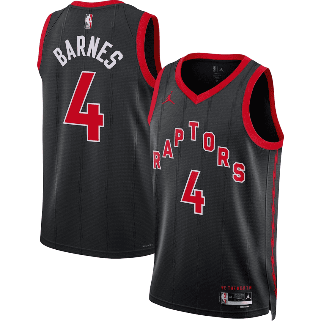 BARNES #4 Toronto Raptors Black Swingman NBA Jersey - Statement Edition - bestsoccerstore