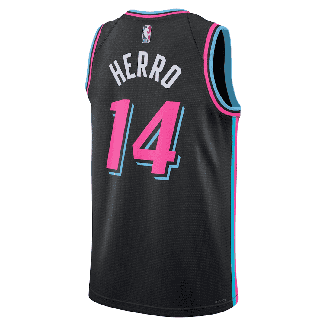HERRO #14 Miami Heat Black Swingman NBA Jersey - City Edition - bestsoccerstore