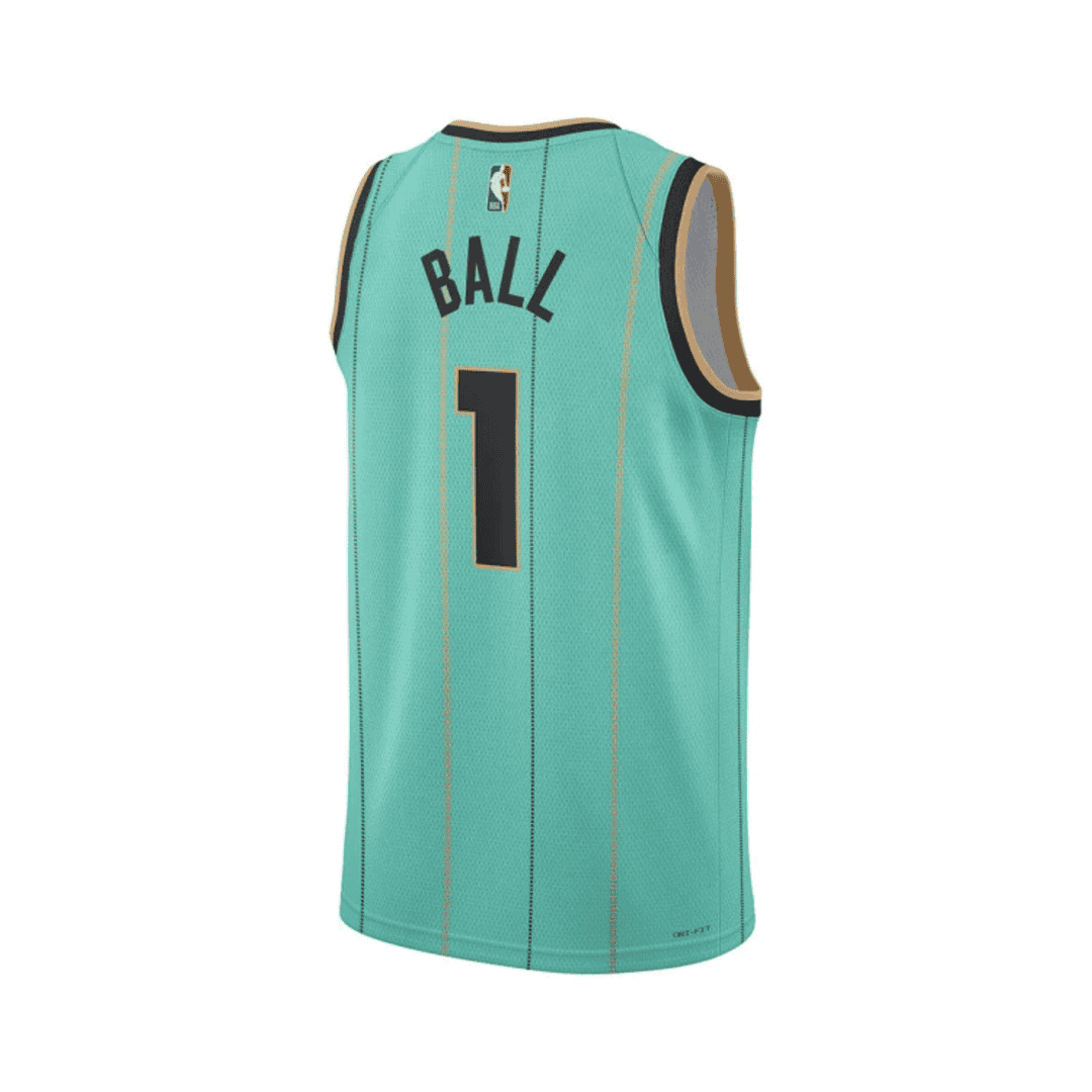 BALL #1 Charlotte Hornets Green Swingman NBA Jersey - City Edition - bestsoccerstore