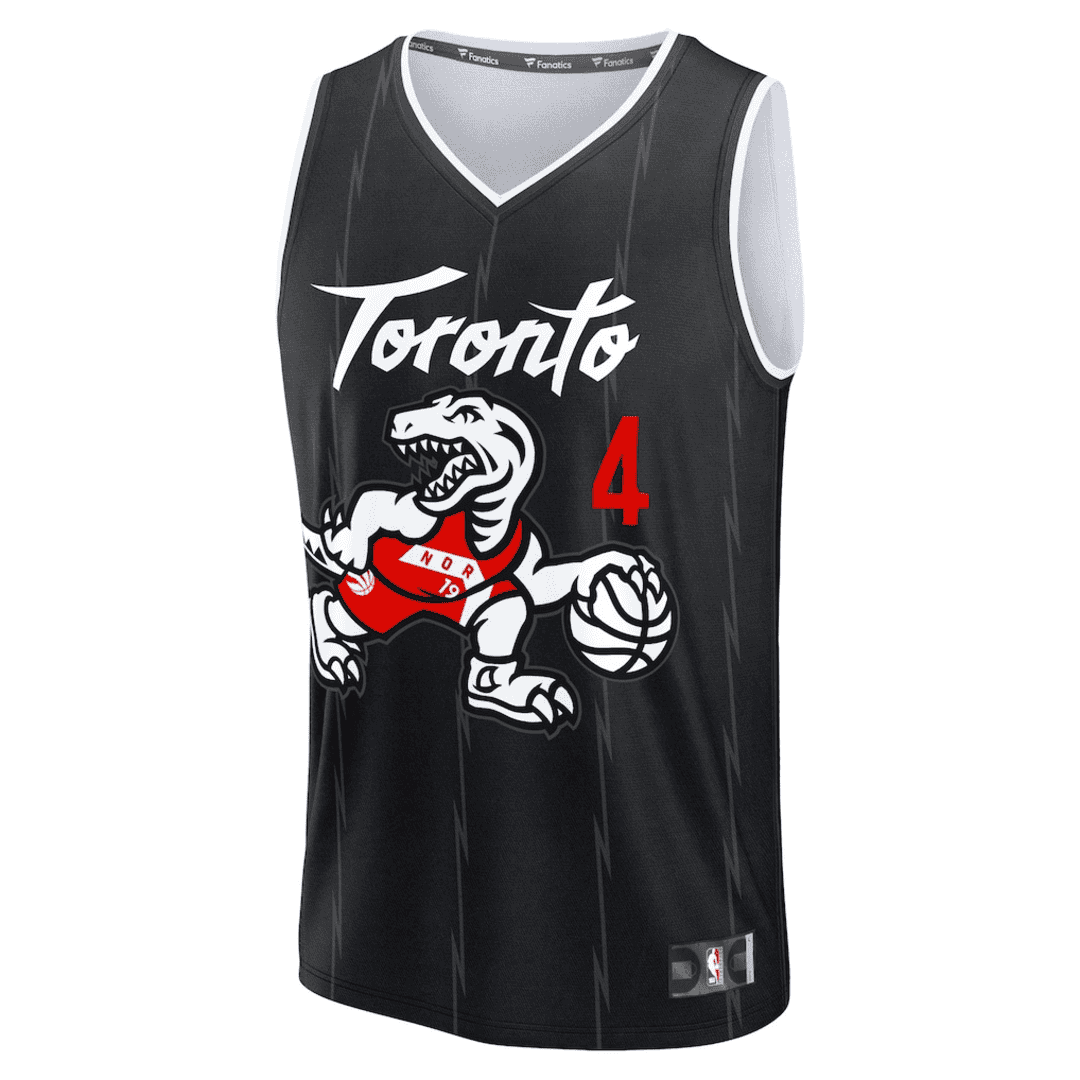 BARNES #4 Toronto Raptors Black Swingman NBA Jersey - City Edition - bestsoccerstore