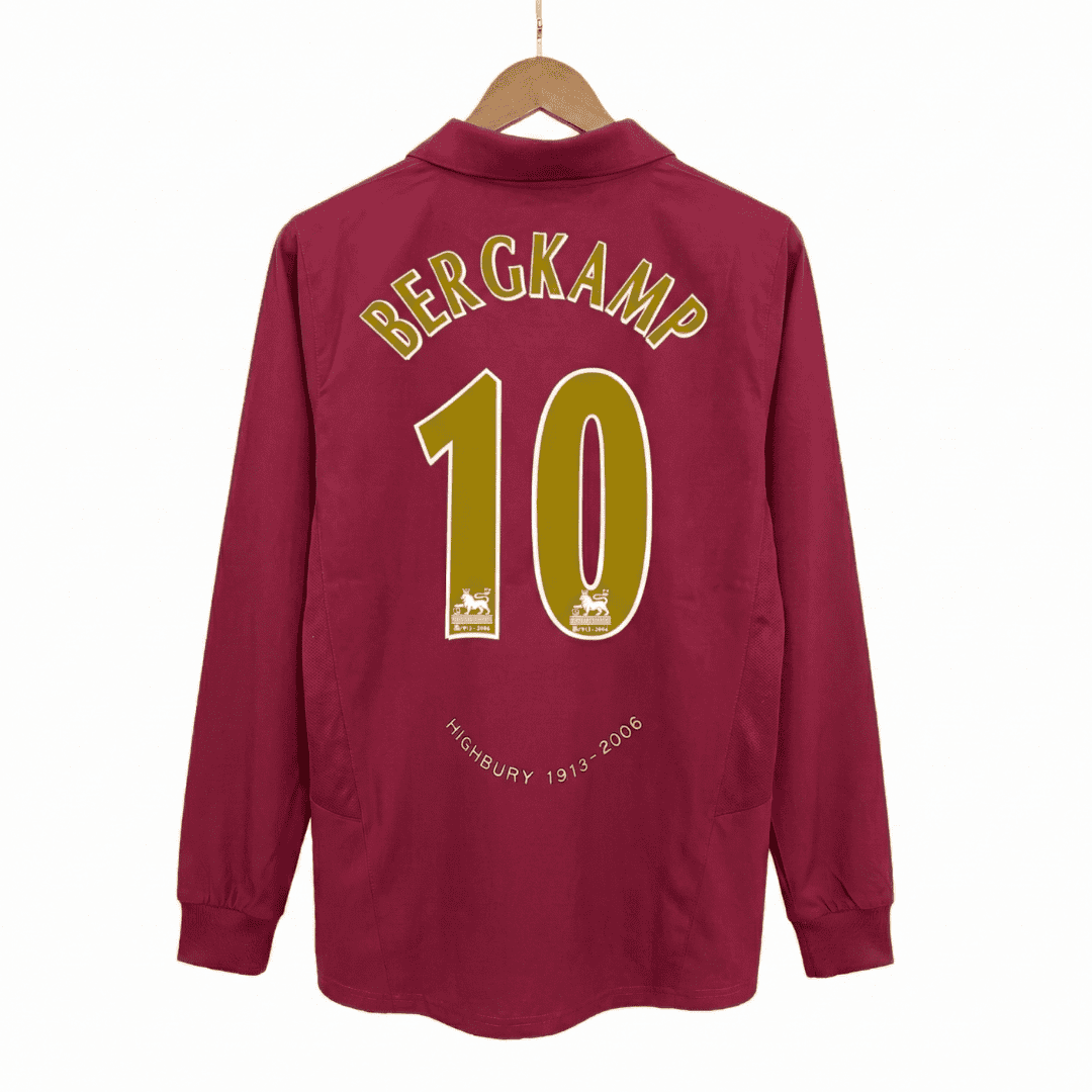 BERGKAMP #10 Arsenal Retro Jersey Home Long Sleeve Soccer Shirt 2005/06 - bestsoccerstore