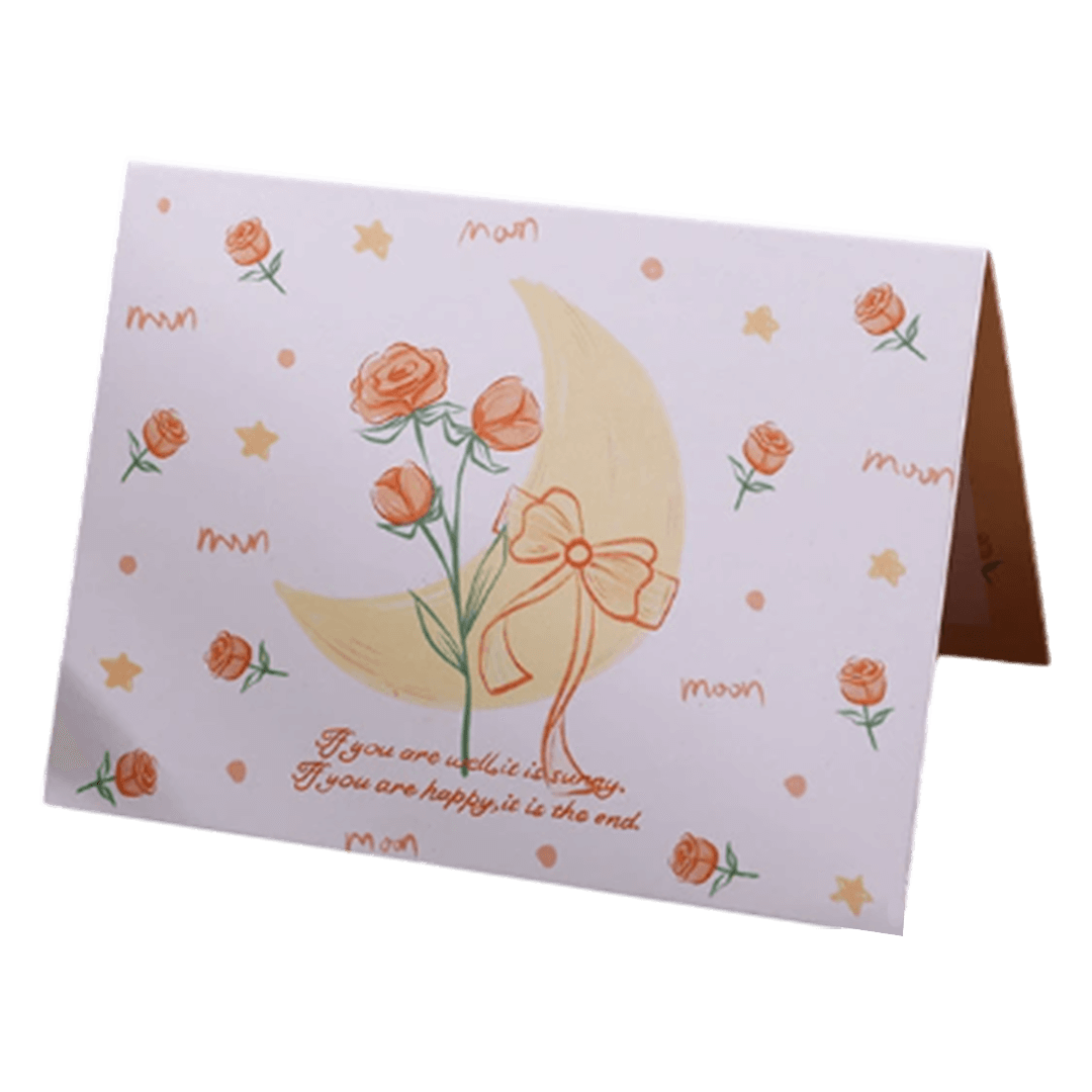 Custom Rose Moon Valentine's Day Card Yellow - bestsoccerstore