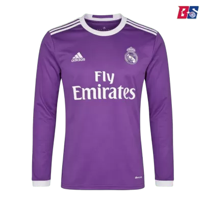 Real Madrid Retro Jersey Away Long Sleeve Soccer Shirt 2016/17 - bestsoccerstore