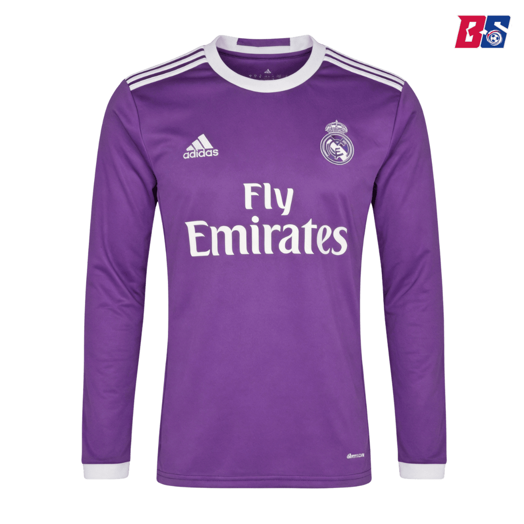 Real Madrid Retro Jersey Away Long Sleeve Soccer Shirt 2016/17 - bestsoccerstore