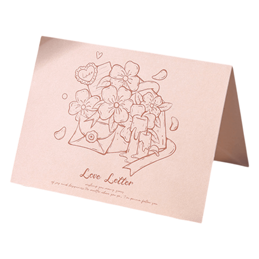 Custom Flowers Love Letter Anniversary Card Orange - bestsoccerstore