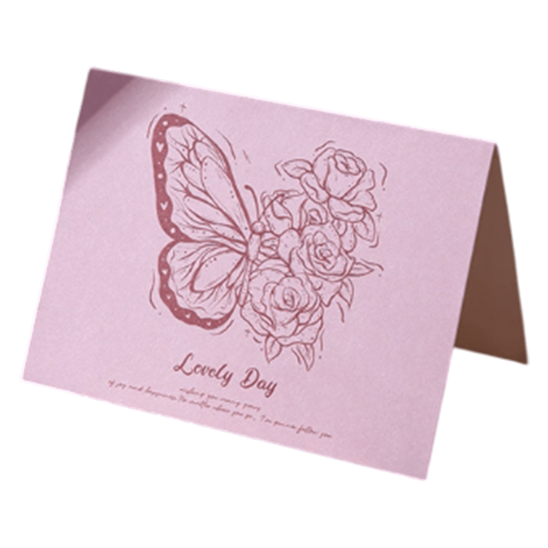 Custom Butterfly Lovely Day Anniversary Card Pink - bestsoccerstore