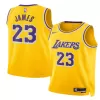JAMES #23 Los Angeles Lakers 2025/26 Yellow Swingman NBA Jersey - Icon Edition - bestsoccerstore