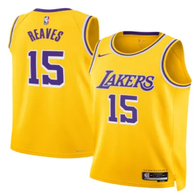 REAVES #15 Los Angeles Lakers 2025/26 Yellow Swingman NBA Jersey - Icon Edition - bestsoccerstore