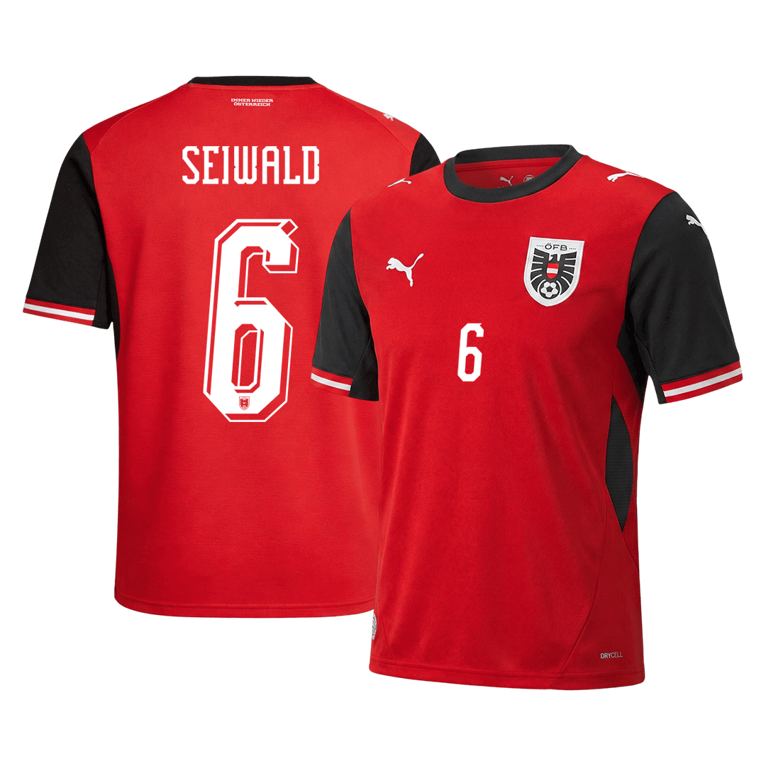 Austria SEIWALD #6 Soccer Jersey Home Shirt World Cup 2026 - bestsoccerstore