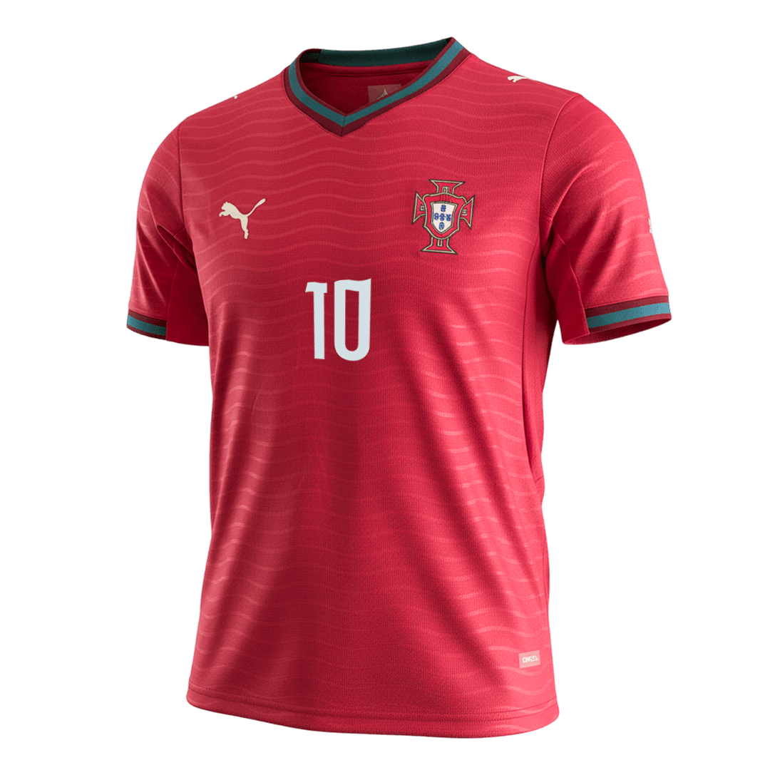 Portugal BERNARDO #10 Soccer Jersey Home Custom Shirt World Cup 2026 - bestsoccerstore