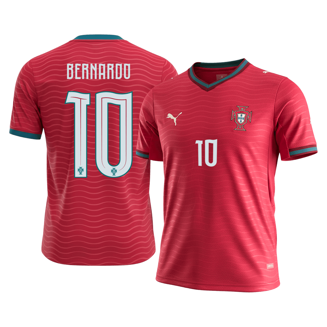 Portugal BERNARDO #10 Soccer Jersey Home Custom Shirt World Cup 2026 - bestsoccerstore