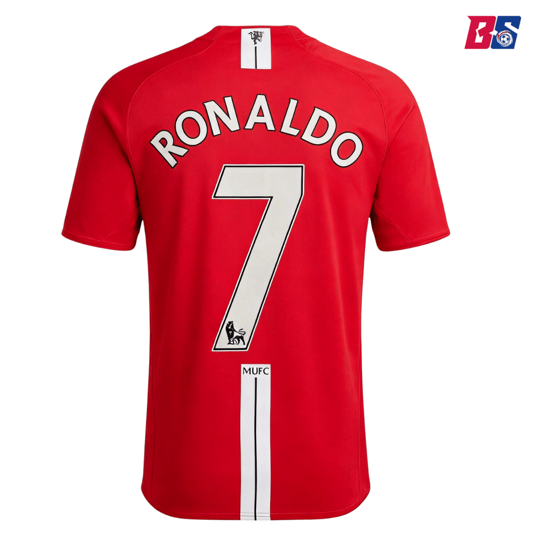 [Free]Manchester United Jersey RONALDO #7 Custom Home Soccer Jersey 2007/08 - bestsoccerstore