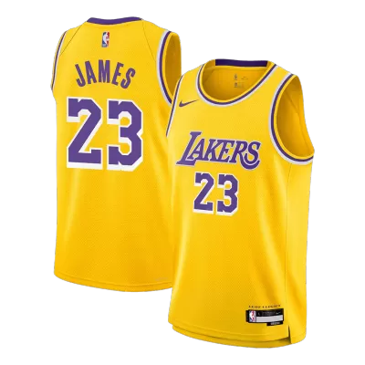 JAMES #23 Los Angeles Lakers 2025/26 Yellow Swingman NBA Jersey - Icon Edition - bestsoccerstore