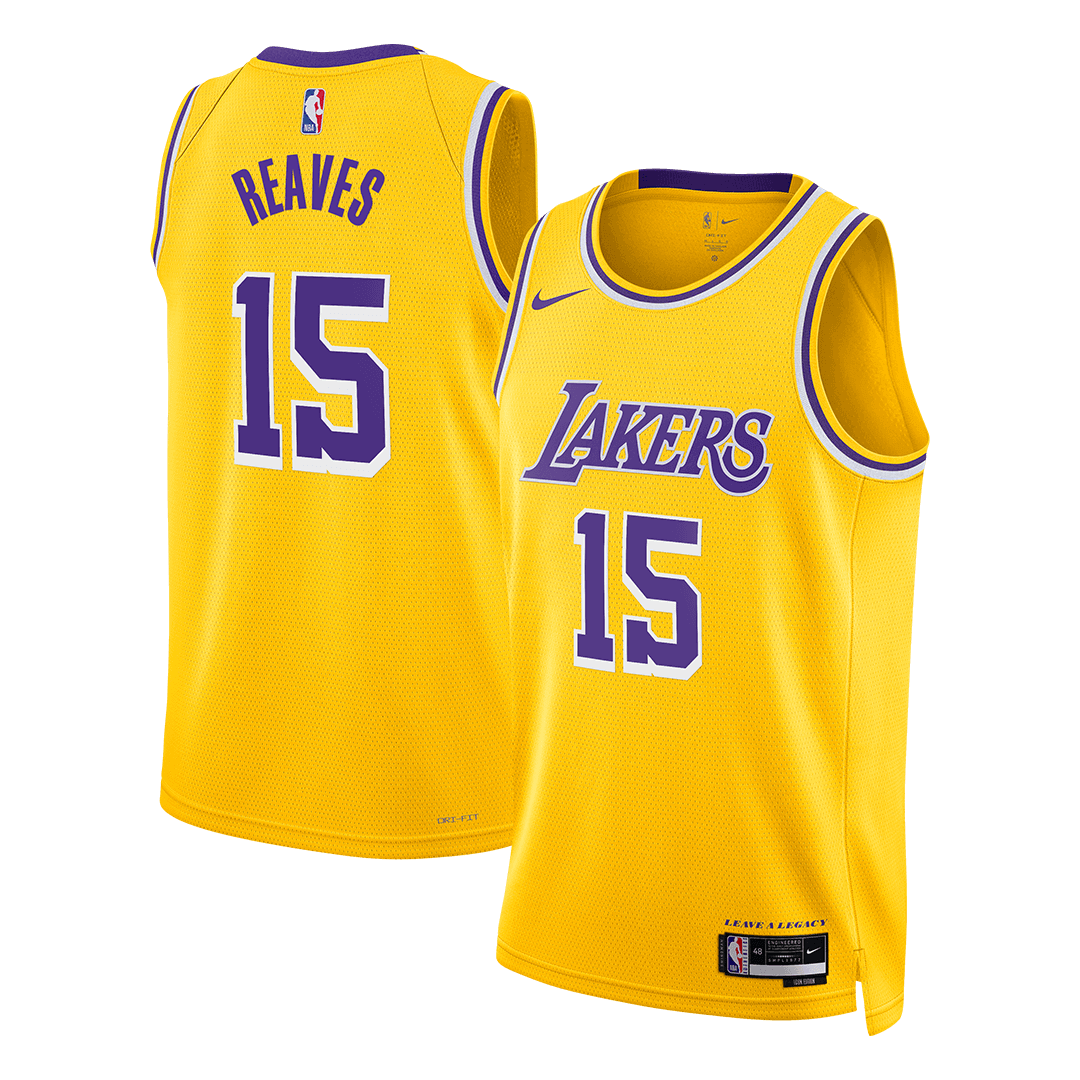 REAVES #15 Los Angeles Lakers 2025/26 Yellow Swingman NBA Jersey - Icon Edition - bestsoccerstore