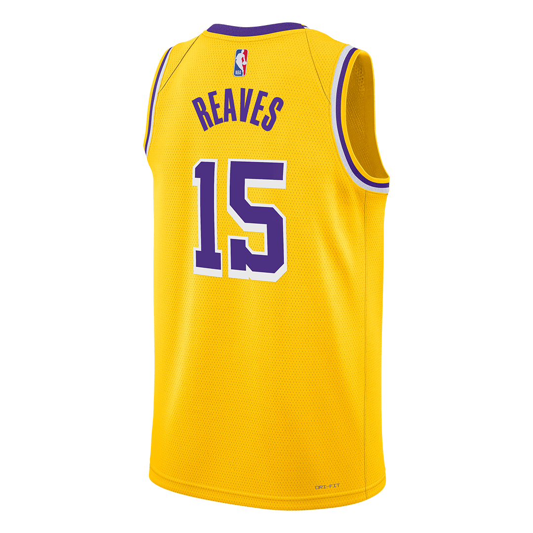 REAVES #15 Los Angeles Lakers 2025/26 Yellow Swingman NBA Jersey - Icon Edition - bestsoccerstore
