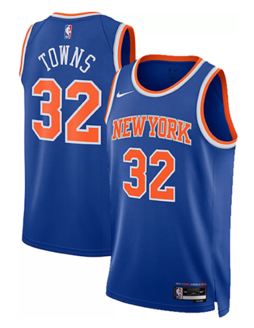 TOWNS #32 New York Knicks Blue Swingman NBA Jersey - Icon Edition - bestsoccerstore