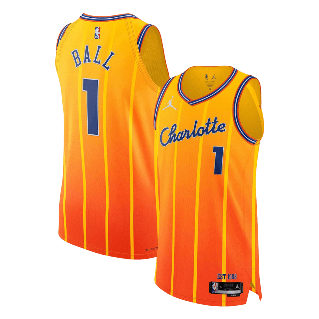 BALL #1 Charlotte Hornets 2026 Orange Swingman NBA Jersey - City Edition - bestsoccerstore