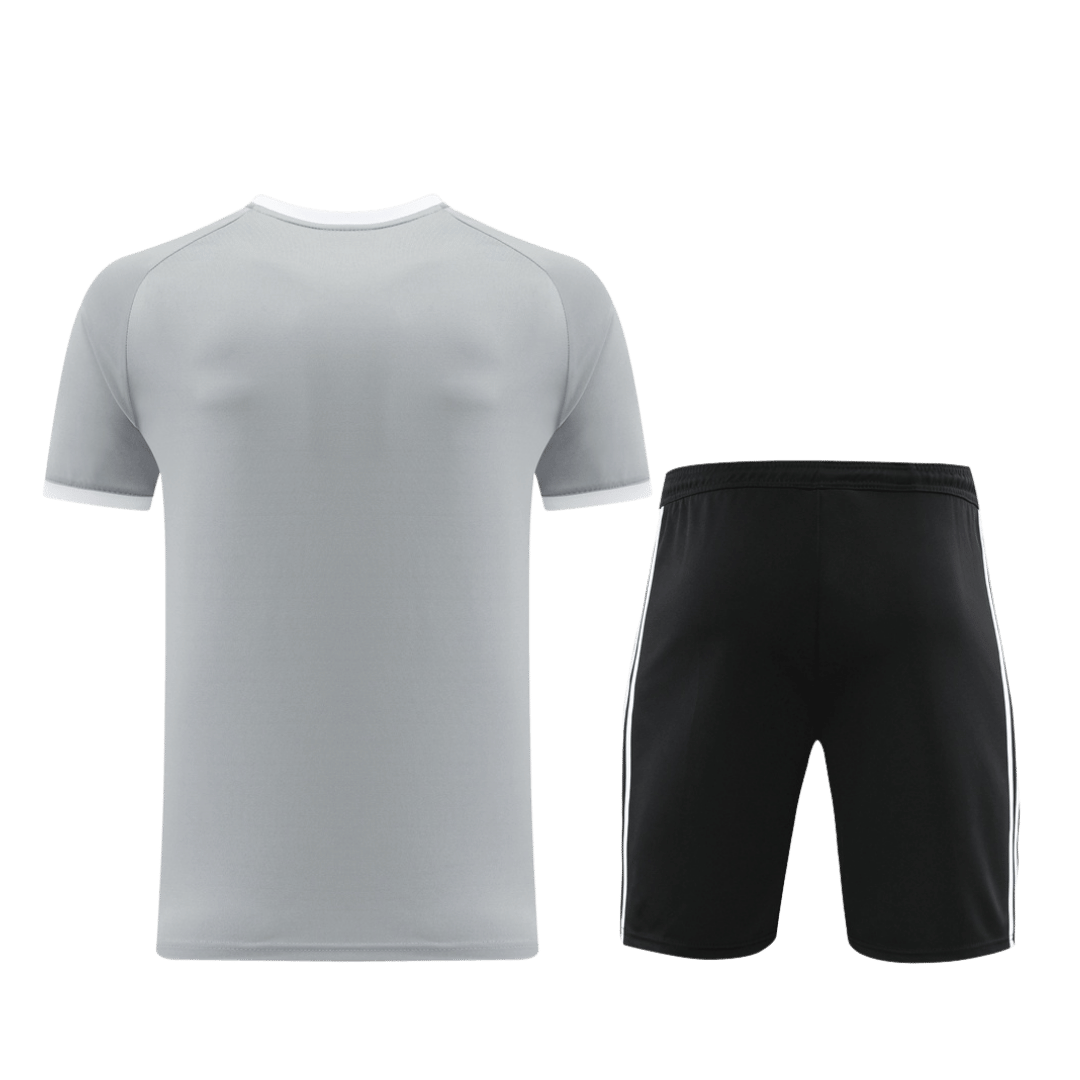 AD07 Customize Team Soccer Jersey Kit grey and black – 2 Piece Set - bestsoccerstore