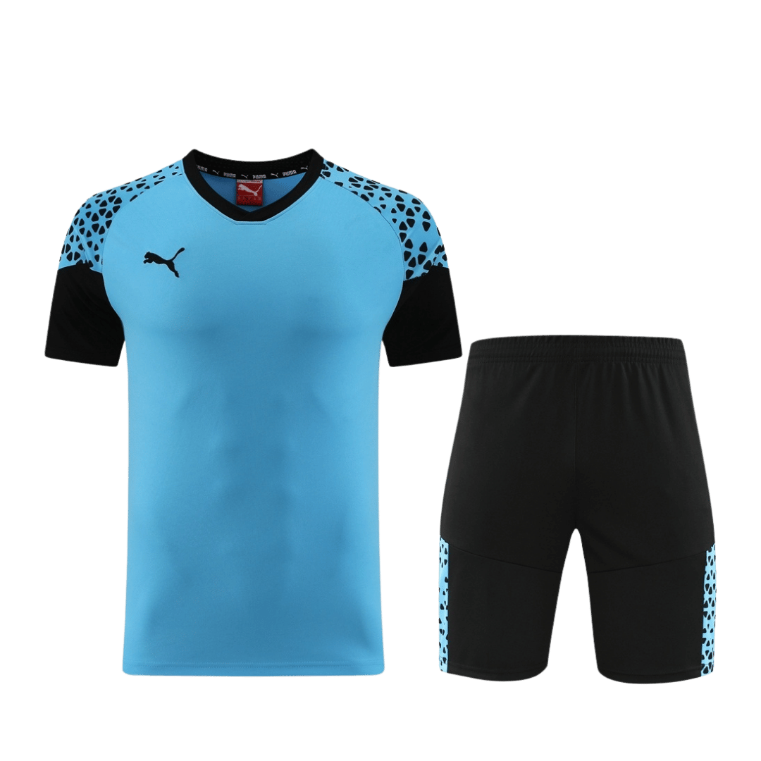 PD02 Customize Team Soccer Jersey Kit Blue and black – 2 Piece Set - bestsoccerstore