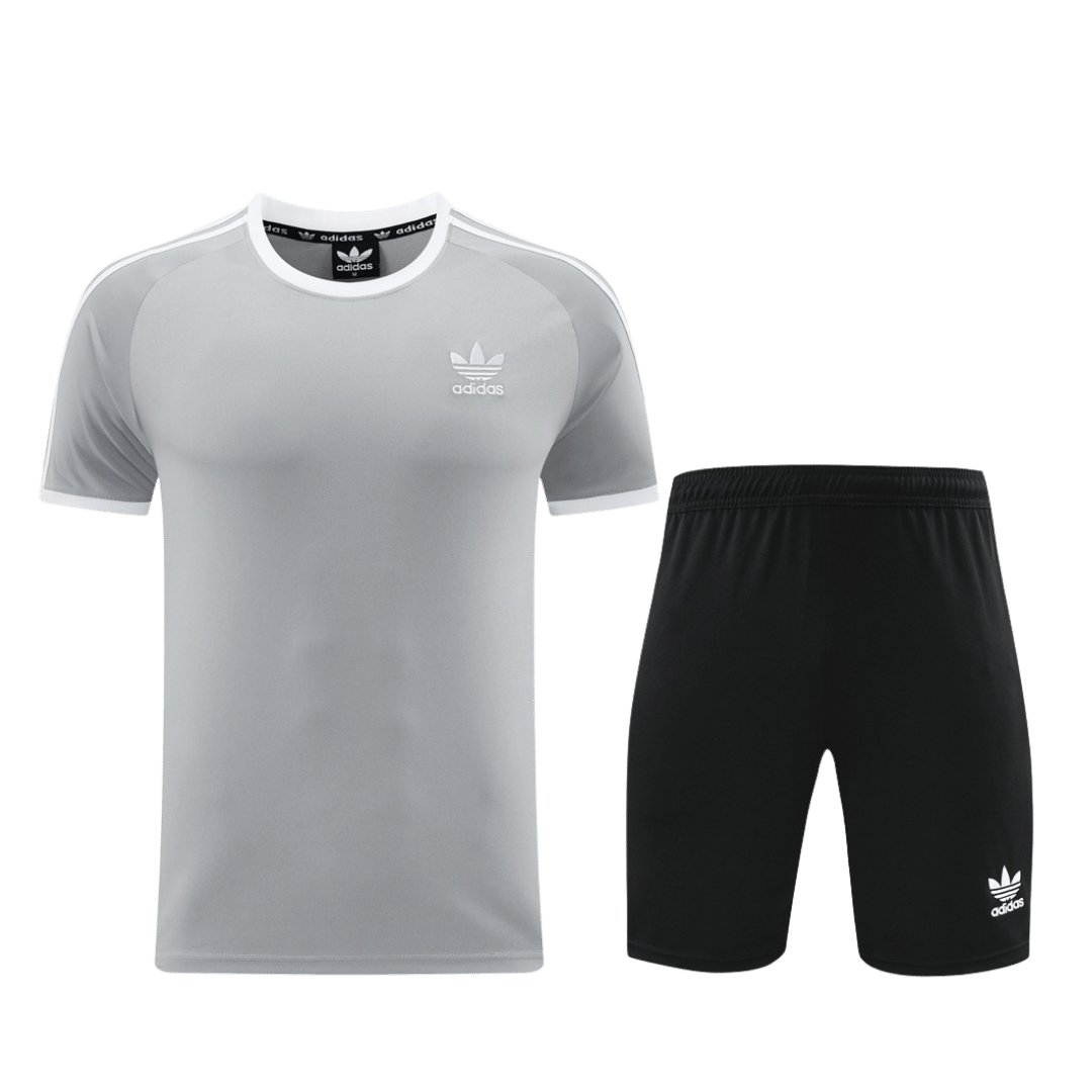 AD07 Customize Team Soccer Jersey Kit grey and black – 2 Piece Set - bestsoccerstore