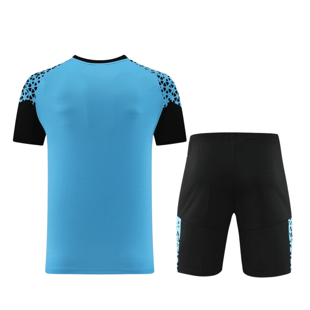 PD02 Customize Team Soccer Jersey Kit Blue and black – 2 Piece Set - bestsoccerstore