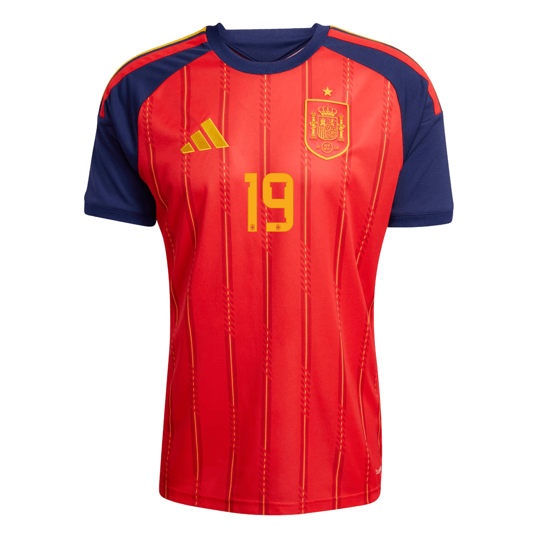Spain LAMINE YAMAL #19 Soccer Jersey Home Custom Shirt World Cup 2026 - bestsoccerstore