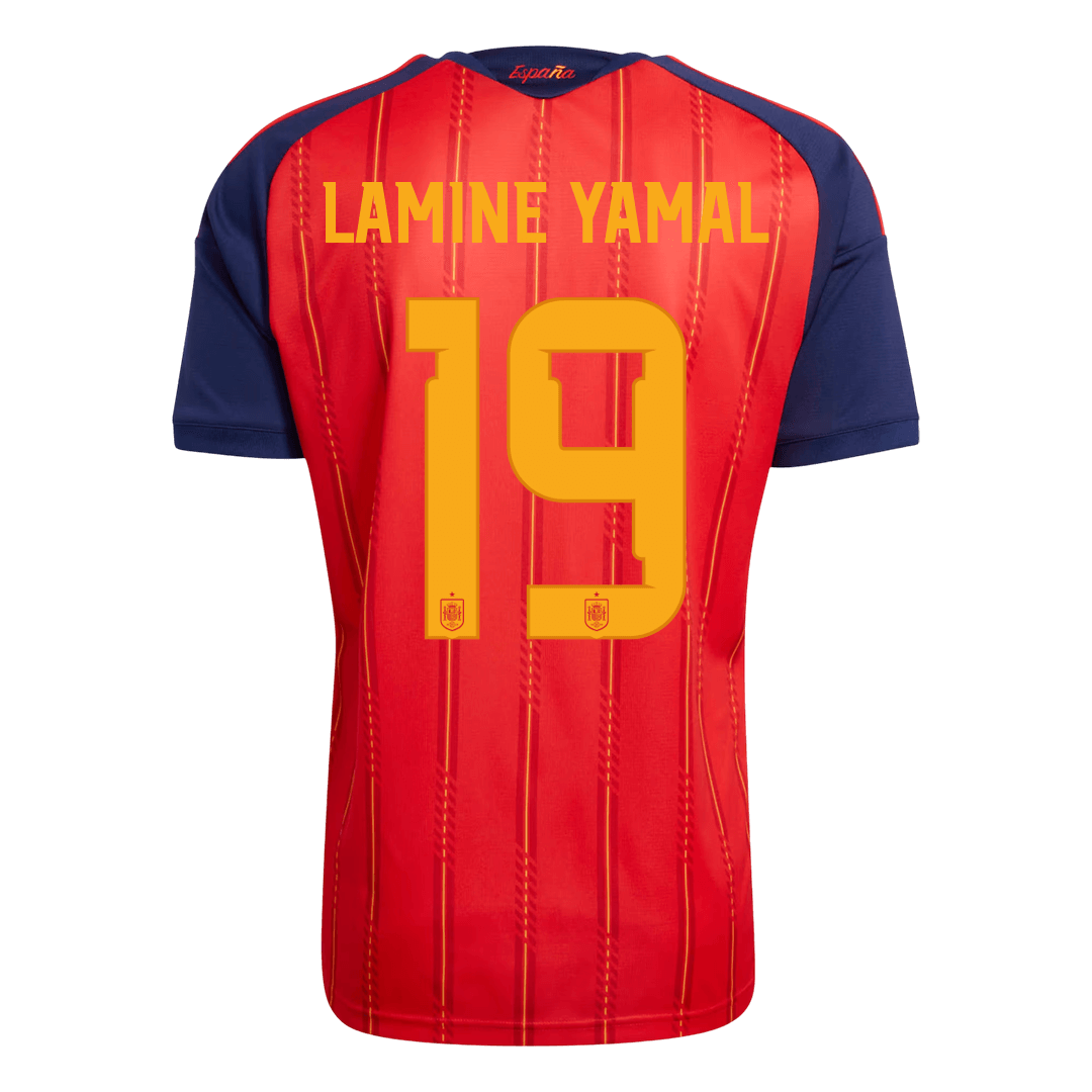 Spain LAMINE YAMAL #19 Soccer Jersey Home Custom Shirt World Cup 2026 - bestsoccerstore