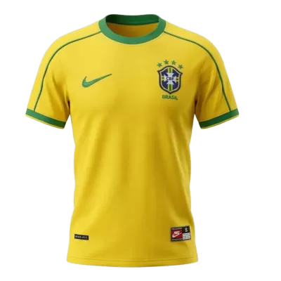 [Free]Brazil 1998 Retro Jersey Home Soccer Shirt - bestsoccerstore