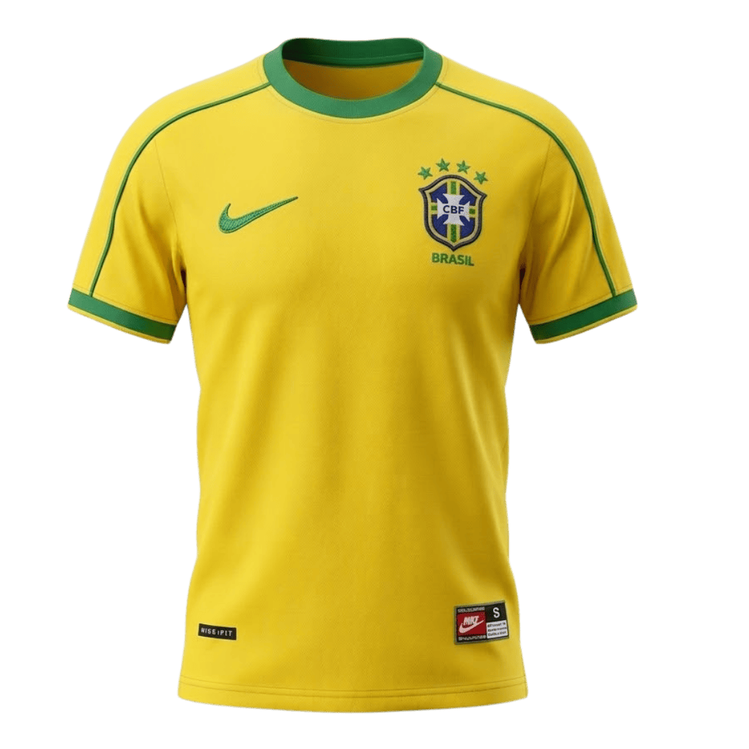 Brazil 1998 Retro Jersey Home Soccer Shirt - bestsoccerstore