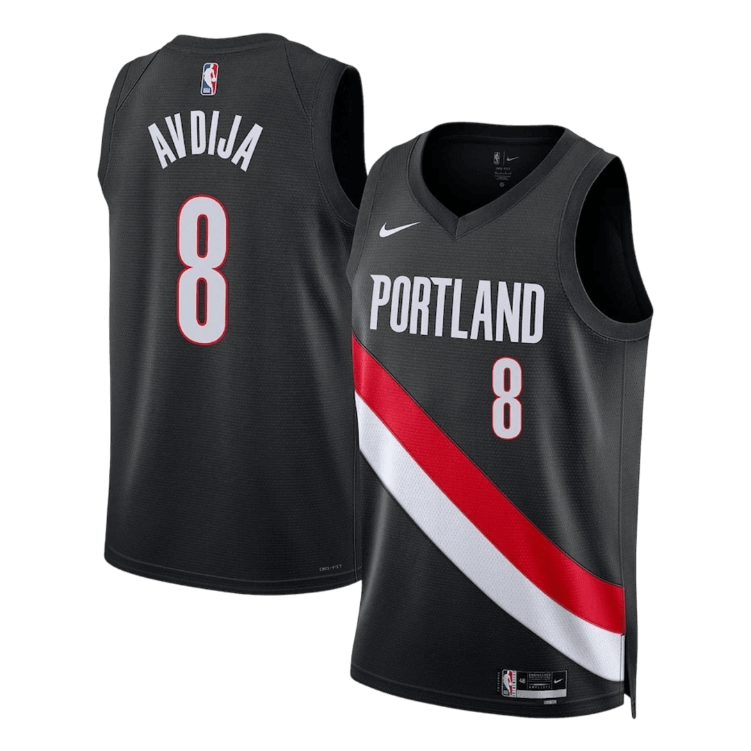 AVDIJA #8 Portland Trail Blazers 2025/26 Black Swingman NBA Jersey - Icon Edition - bestsoccerstore