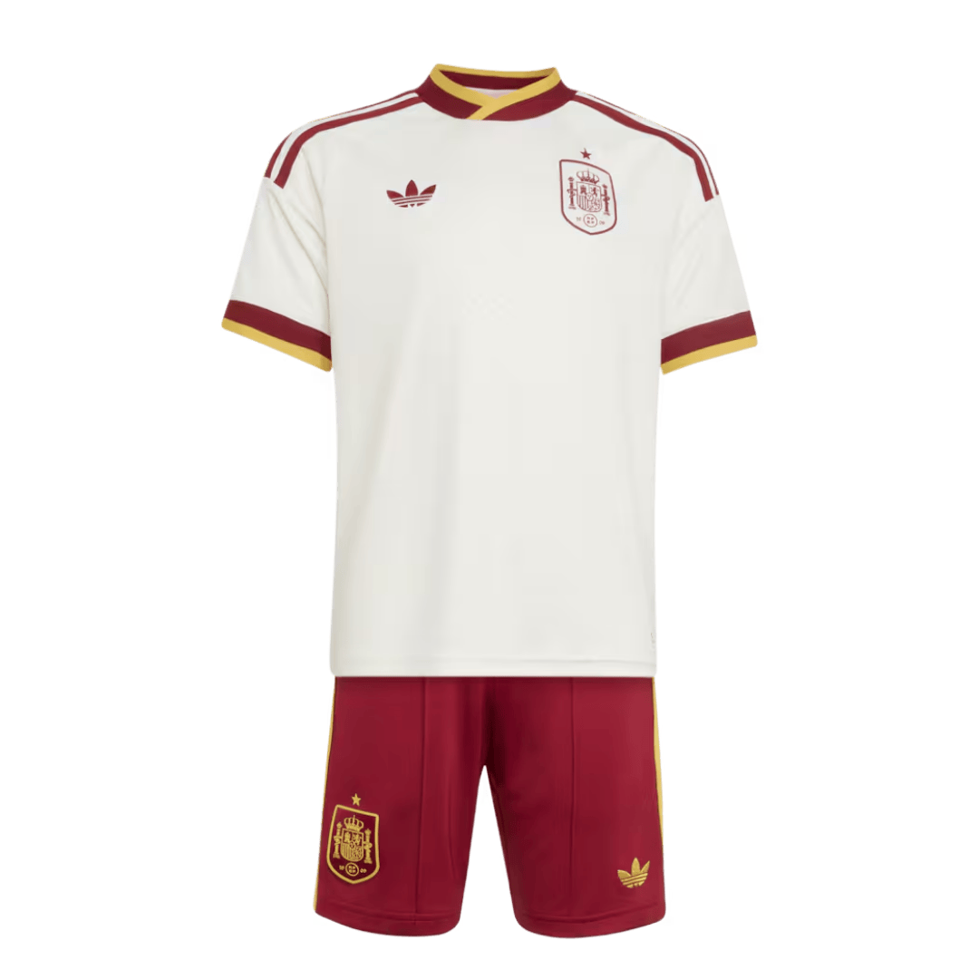 Kids Spain Away Custom Soccer Kits World Cup 2026 - bestsoccerstore