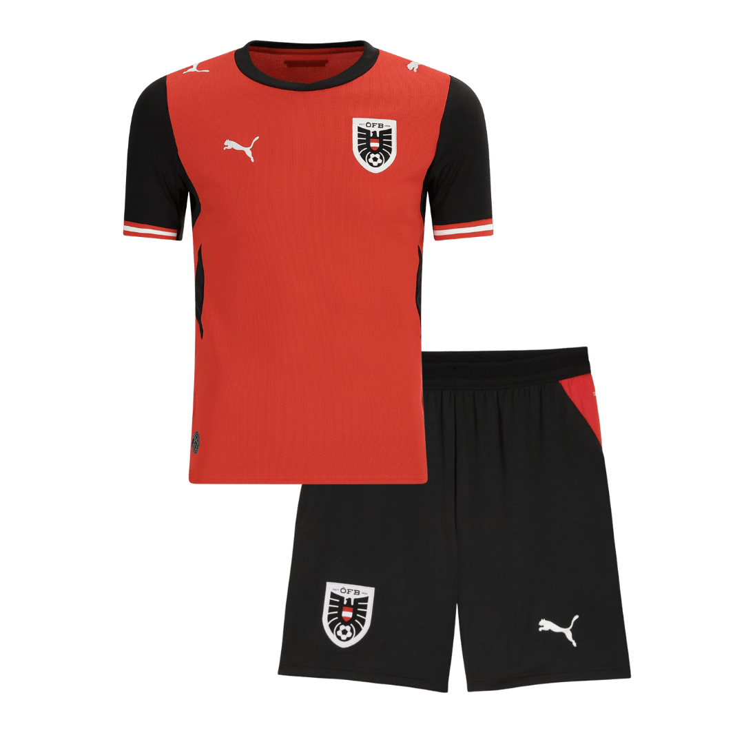 Kids Austria Home Custom Soccer Kits World Cup 2026 - bestsoccerstore