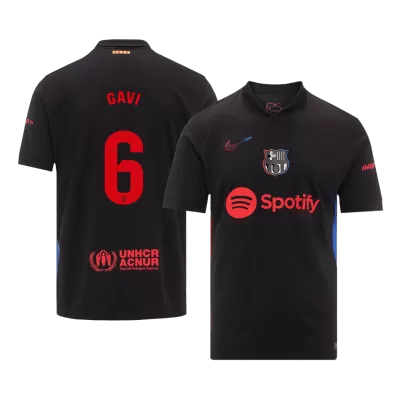 GAVI #6 Barcelona Soccer Jersey Away Custom Shirt Spotify Logo Without Text - bestsoccerstore